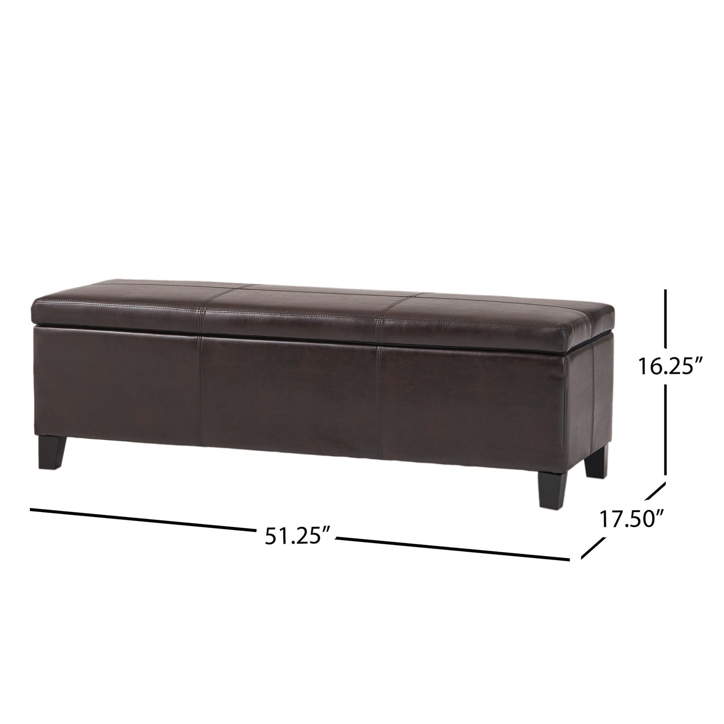 Lucinda Faux Leather Storage Bench by Christopher Knight Home - 51.25 L x 17.50 W x 16.25 H