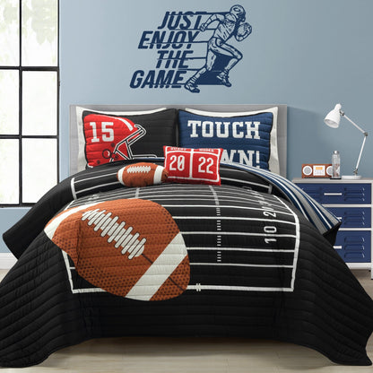 Lush Decor American Football Reversible Oversized Kids Quilt