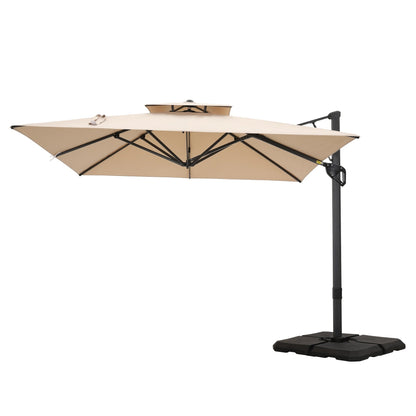 MAISON ARTS 12 FT Automatic Hydraulic Cantilever Umbrella Aluminum Pole 360 Degree Rotation