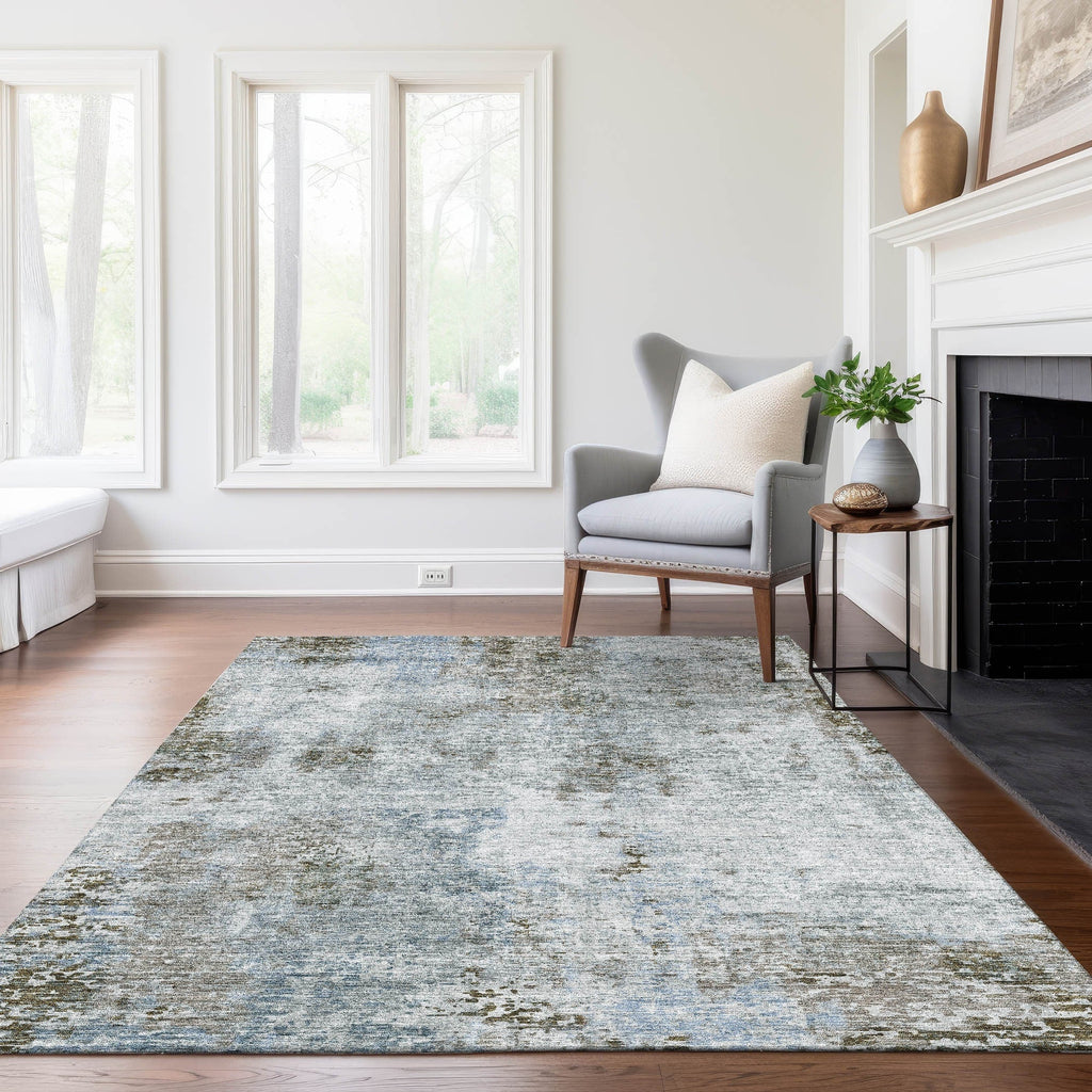 Machine Washable Indoor/ Outdoor Chantille Abstract Modern Rug