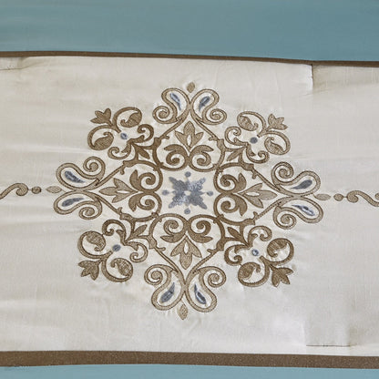 Madison Park Lorraine Blue Jacquard 7-Piece Comforter Set