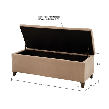 Madison Park Sasha Tufted Top Upholstered Storage Bench