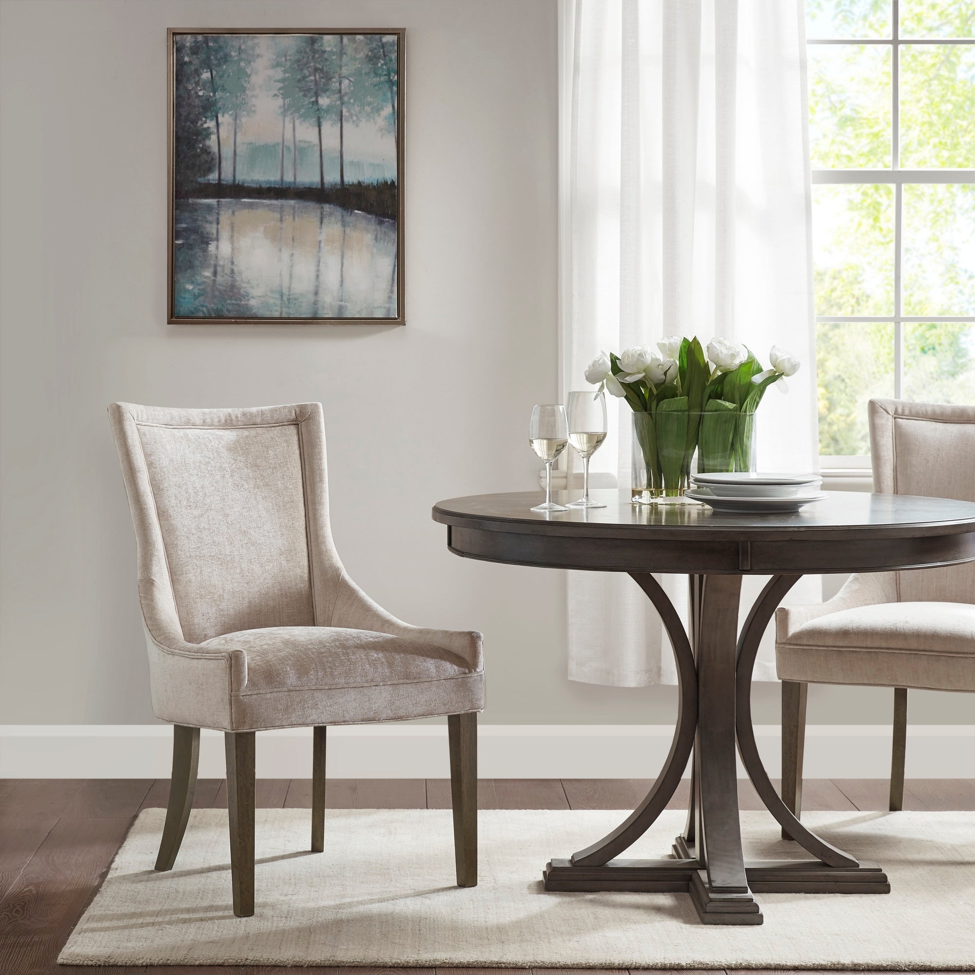 Madison Park Signature Ultra Upholstered Dining Side Chairs With Wood Legs (Set of 2) - N/A