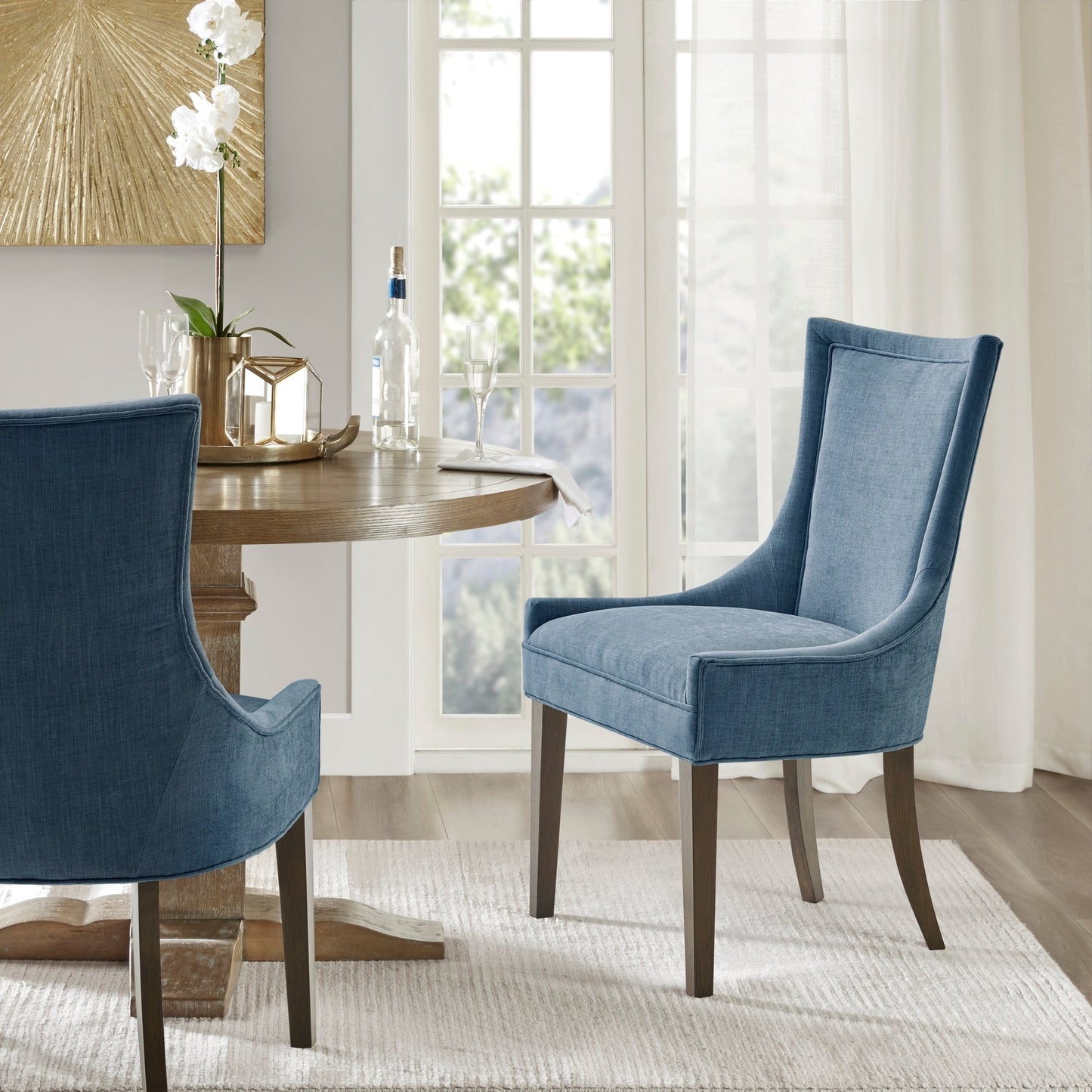 Madison Park Signature Ultra Upholstered Dining Side Chairs With Wood Legs (Set of 2) - N/A