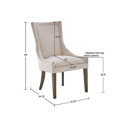 Madison Park Signature Ultra Upholstered Dining Side Chairs With Wood Legs (Set of 2) - N/A