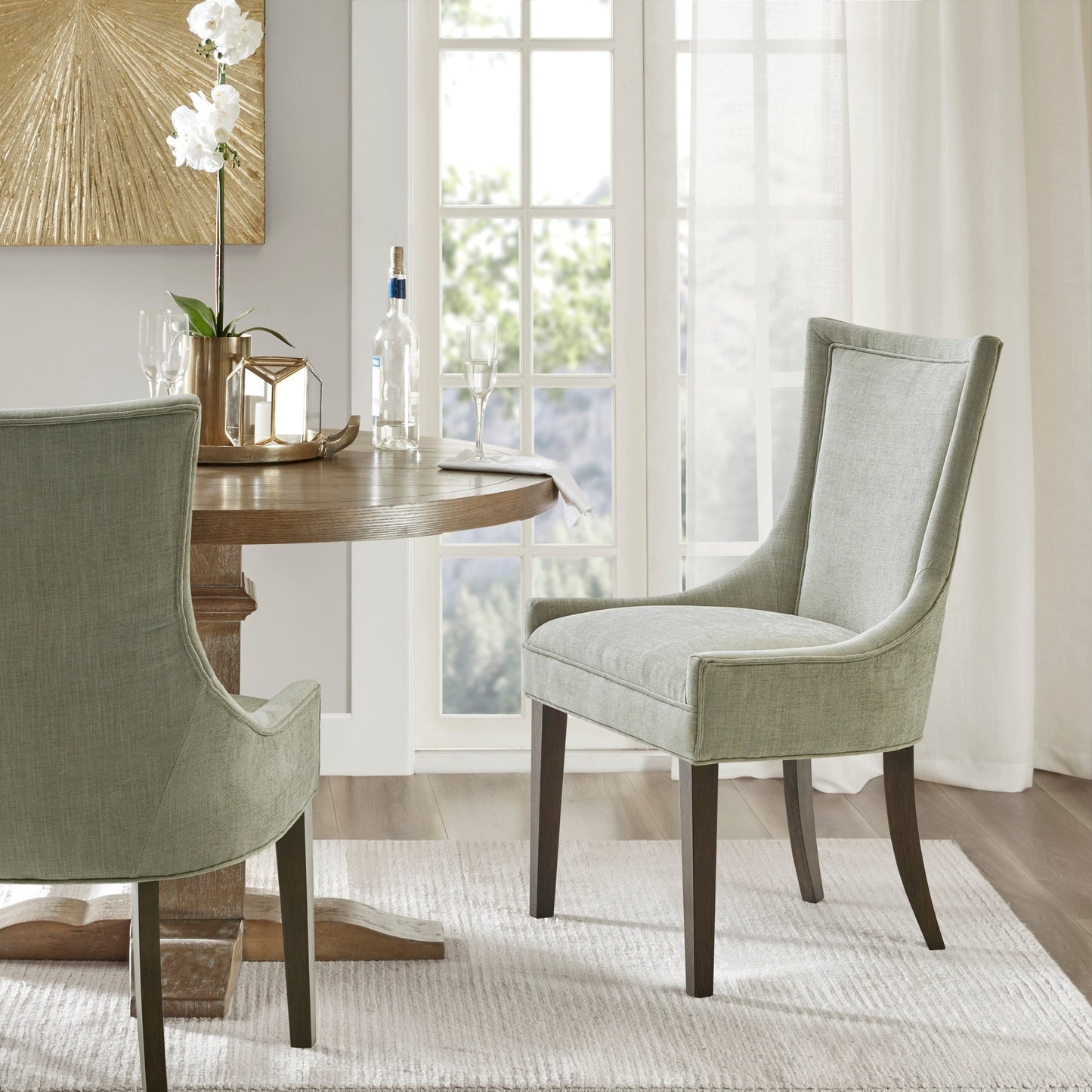 Madison Park Signature Ultra Upholstered Dining Side Chairs With Wood Legs (Set of 2) - N/A