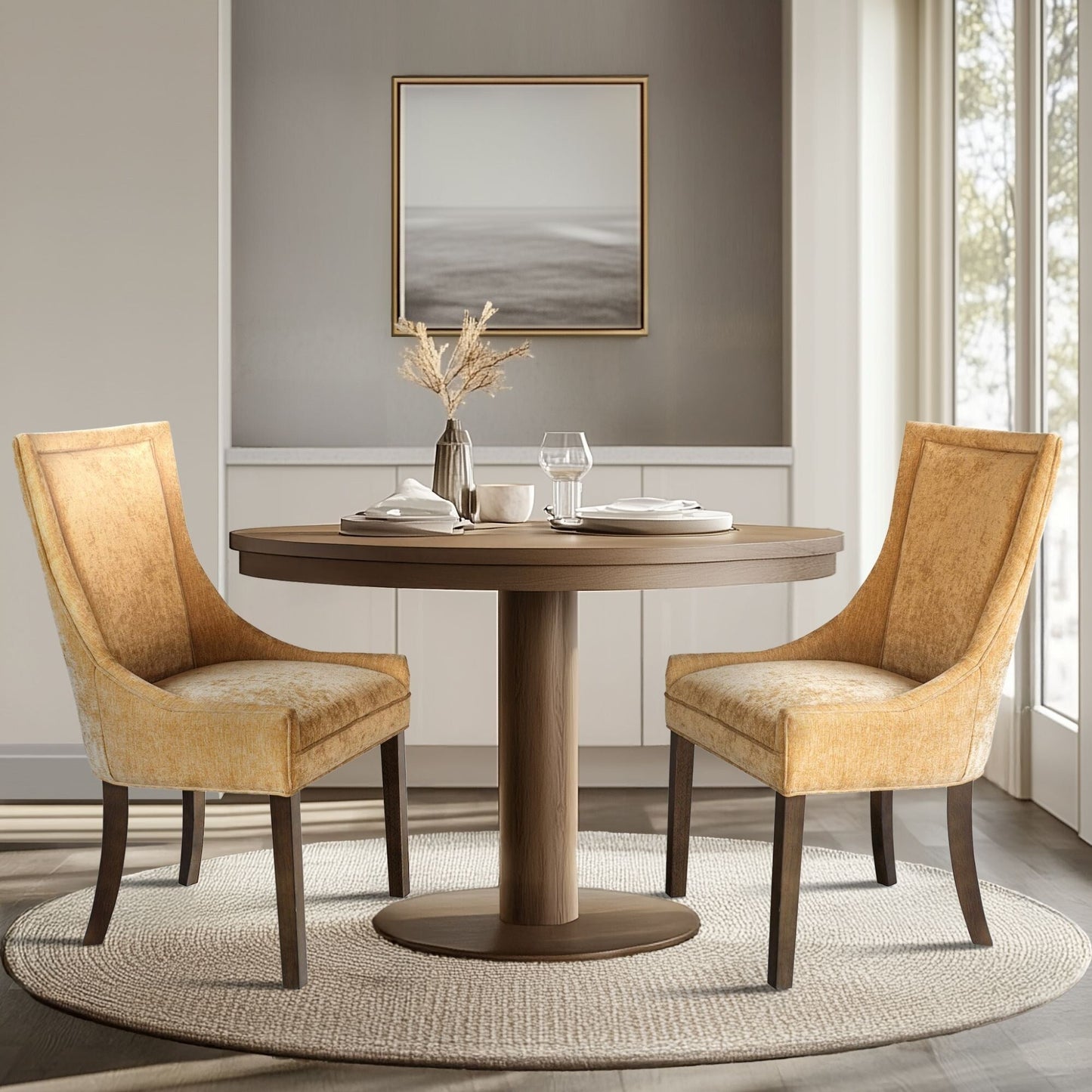 Madison Park Signature Ultra Upholstered Dining Side Chairs With Wood Legs (Set of 2) - N/A