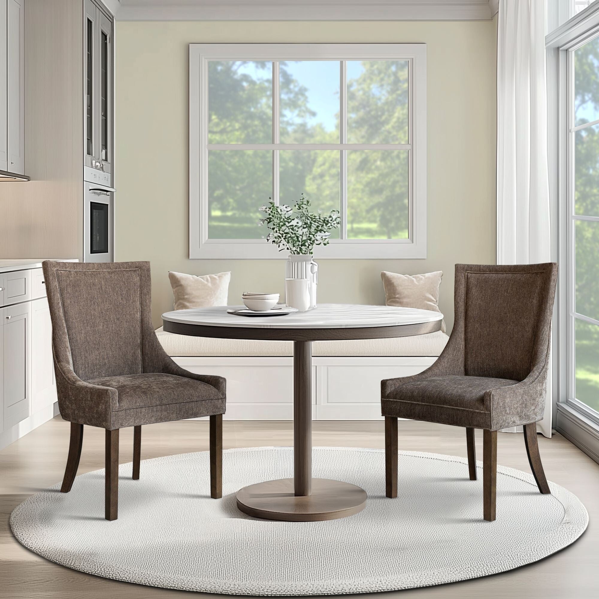 Madison Park Signature Ultra Upholstered Dining Side Chairs With Wood Legs (Set of 2) - N/A