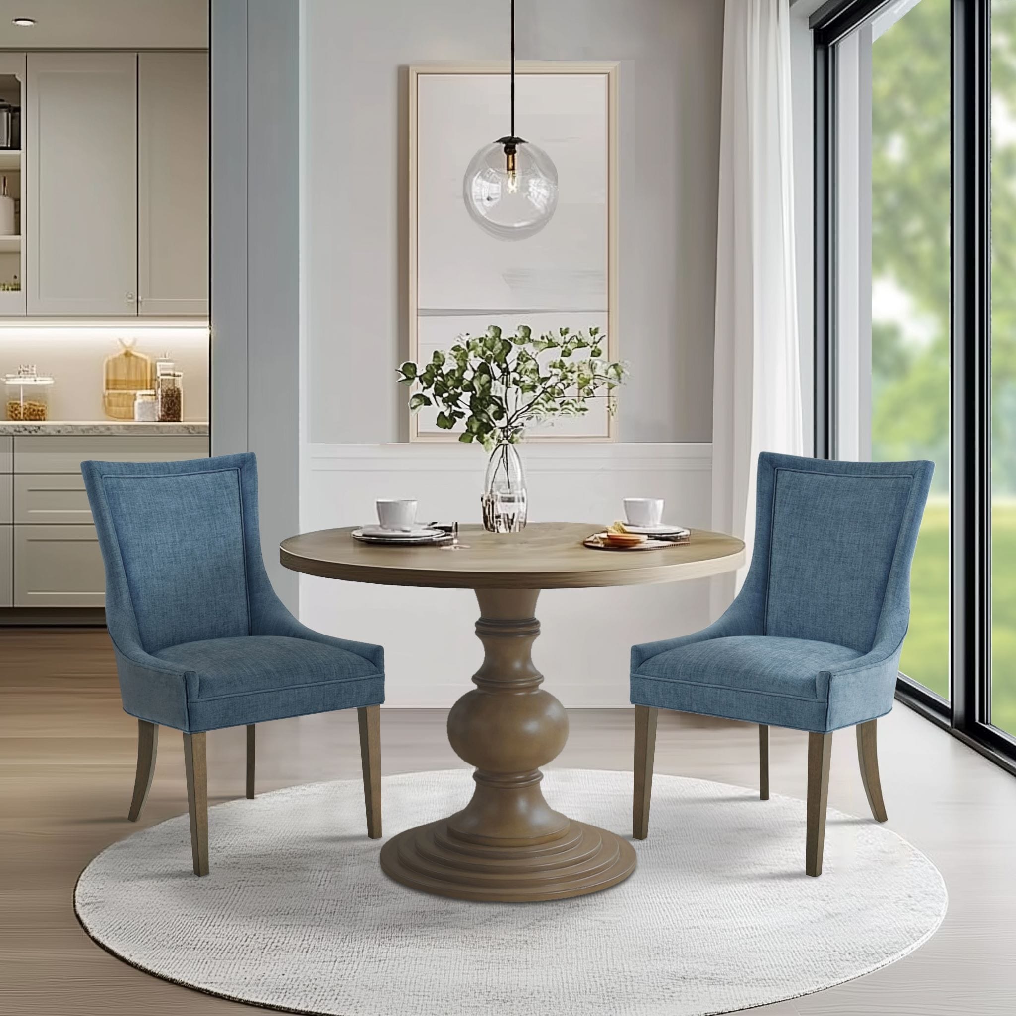 Madison Park Signature Ultra Upholstered Dining Side Chairs With Wood Legs (Set of 2) - N/A