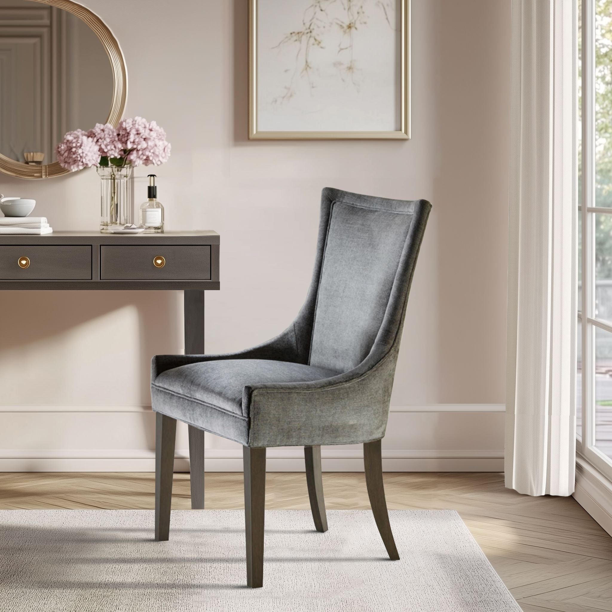 Madison Park Signature Ultra Upholstered Dining Side Chairs With Wood Legs (Set of 2) - N/A