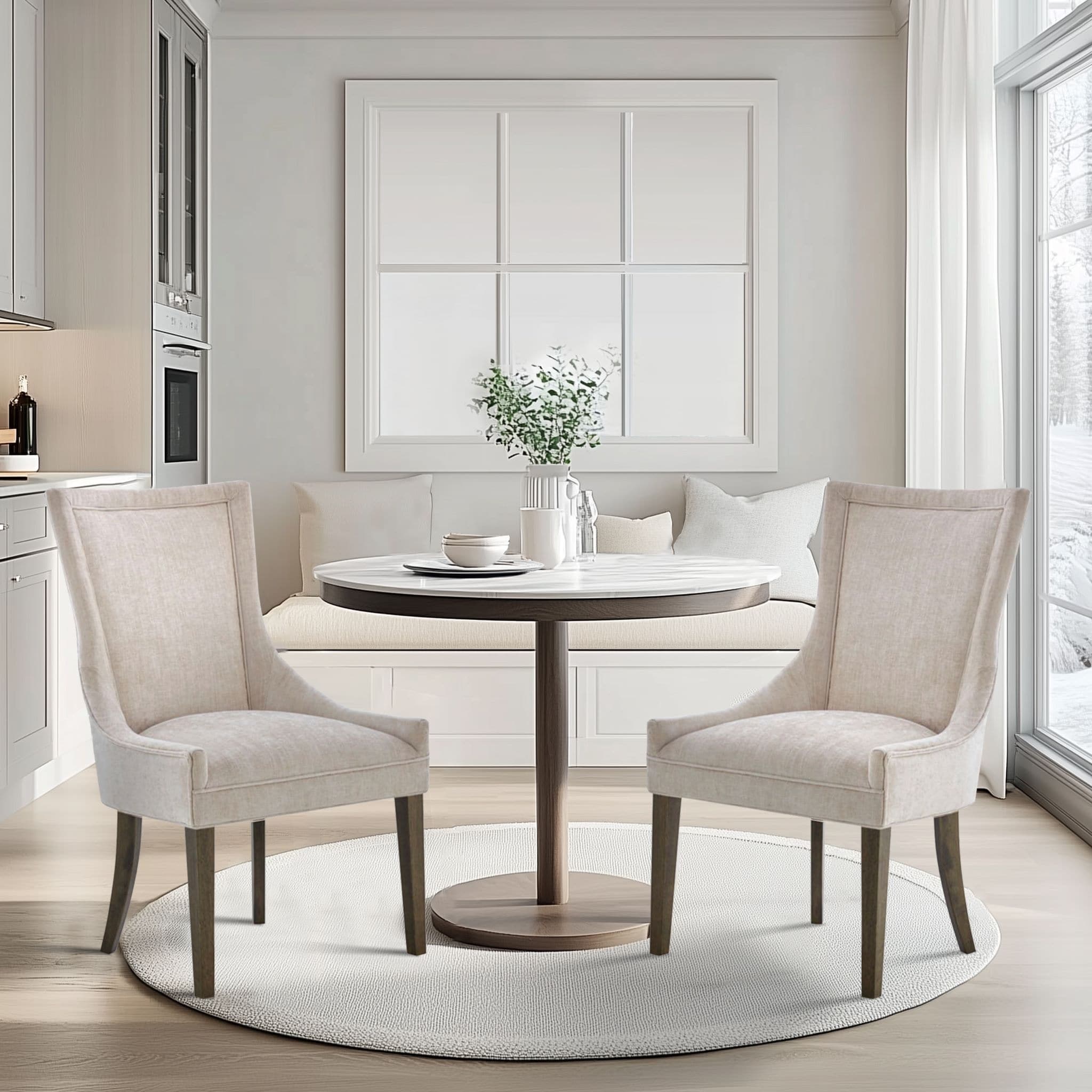Madison Park Signature Ultra Upholstered Dining Side Chairs With Wood Legs (Set of 2) - N/A