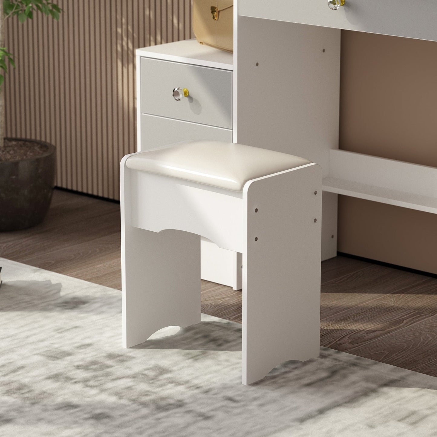 Makeup Vanity Set with Mirror and stool