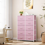 Modern 4/8/10-drawer Bedroom Fabric Dresser Storage Tower with Wood Top