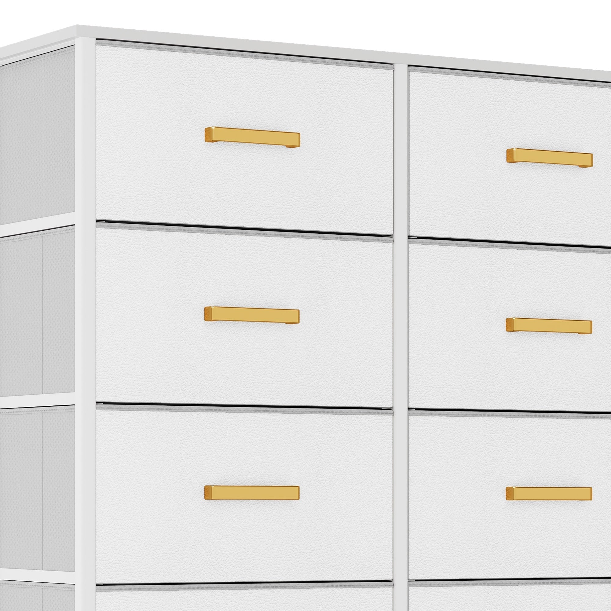 Modern 4/8/10-drawer Bedroom Fabric Dresser Storage Tower with Wood Top