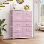 Modern 4/8/10-drawer Bedroom Fabric Dresser Storage Tower with Wood Top