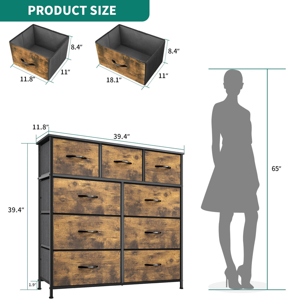 Modern 9-drawer Bedroom Dresser Storage Tower