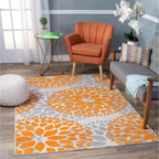World Rug Gallery Modern Floral Circles Area Rug
