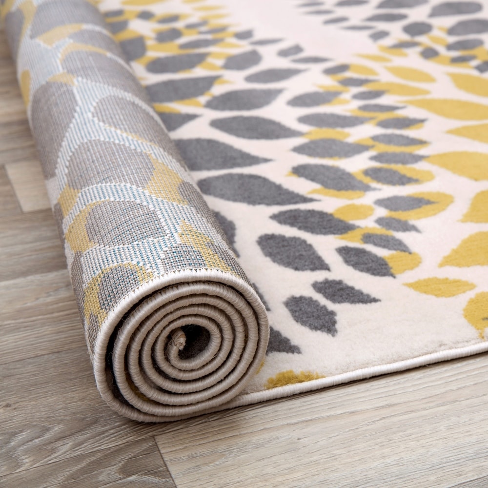 World Rug Gallery Modern Floral Circles Area Rug