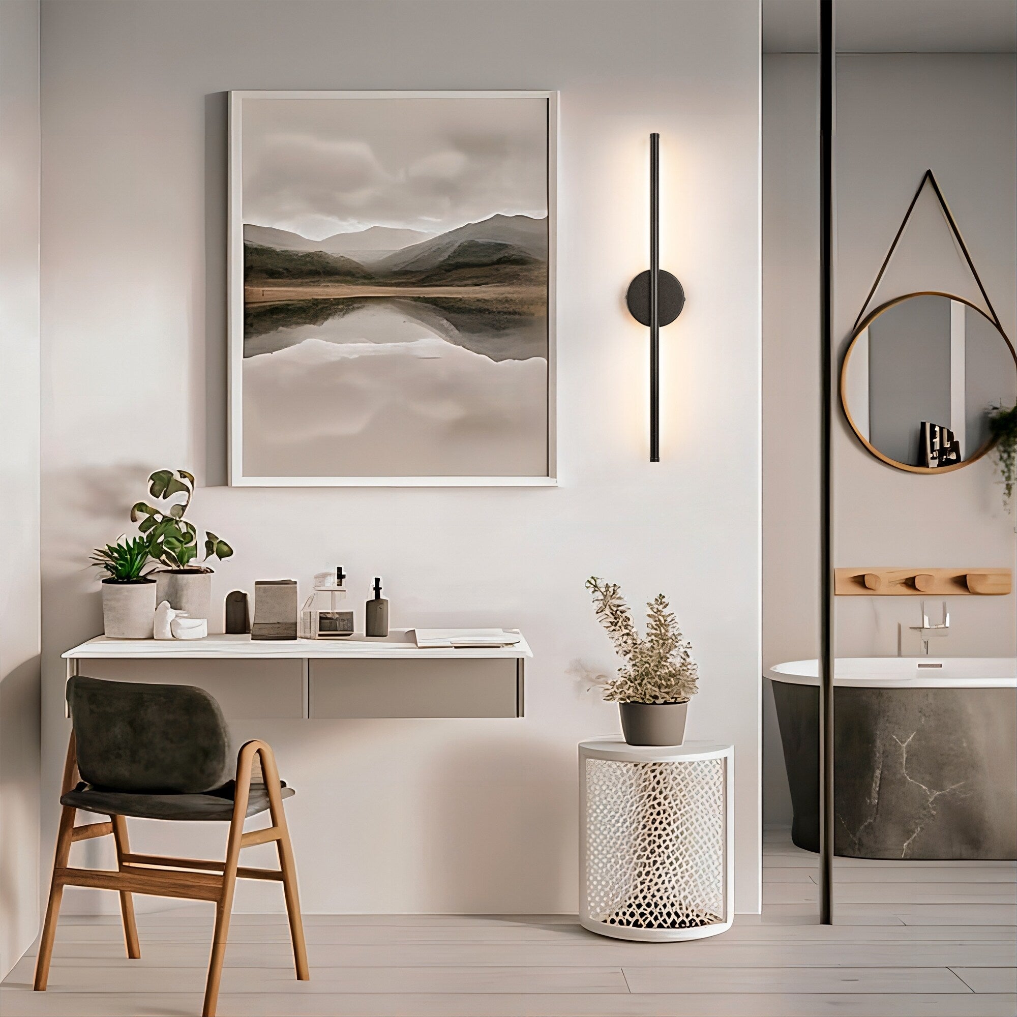 1-Light 23.6 in. Modern Linear Dimmable Integrated LED Bathroom Vanity Light Wall Sconce