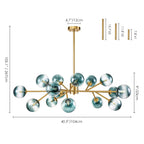 Modern Large Bubble Sputnik Chandelier in Black or Gold for Dining Room