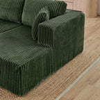 Modern Minimalist U-Shaped Modular Corduroy Sectional Sofa - Compressed, Space-Efficient Sleeper Couch for Living Room & Bedroom
