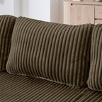 Modern Minimalist U-Shaped Modular Corduroy Sectional Sofa - Compressed, Space-Efficient Sleeper Couch for Living Room & Bedroom