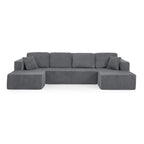 Modern Minimalist U-Shaped Modular Corduroy Sectional Sofa - Compressed, Space-Efficient Sleeper Couch for Living Room & Bedroom