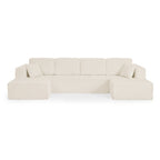 Modern Minimalist U-Shaped Modular Corduroy Sectional Sofa - Compressed, Space-Efficient Sleeper Couch for Living Room & Bedroom