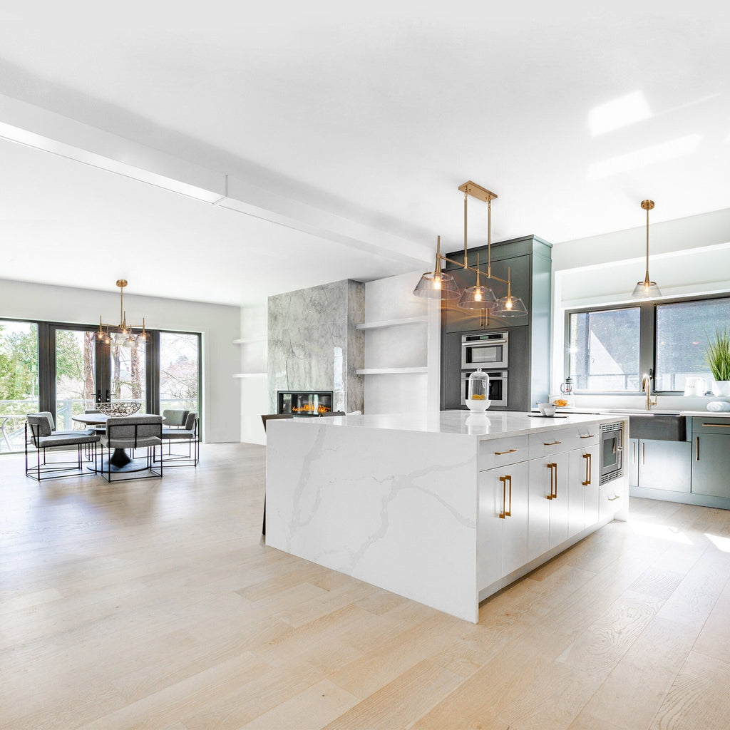 Mola Modern Gold 3-Light Seeded Glass Chandelier Linear Island Pendant Light for Dining Room