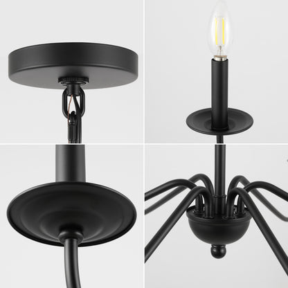 34.75 6-Light Iron LED Chandelier, by JONATHAN Y