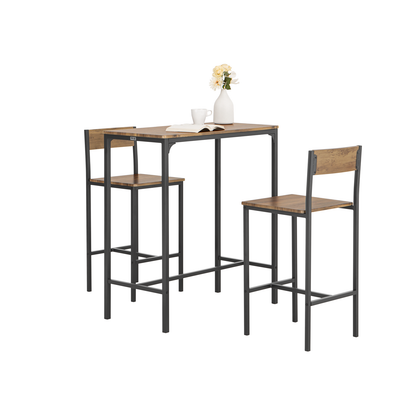 Ensemble bar SoBuy OGT03-XL : 1 table de bar et 2 tabourets, ensemble de bar 3 pièces pour la cuisine et les repas.