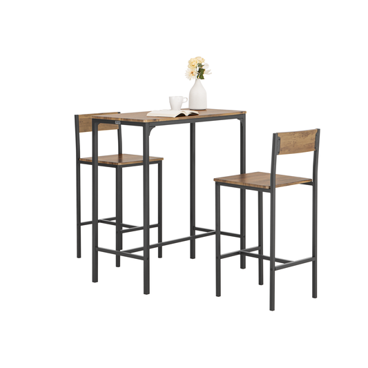 Ensemble bar SoBuy OGT03-XL : 1 table de bar et 2 tabourets, ensemble de bar 3 pièces pour la cuisine et les repas.