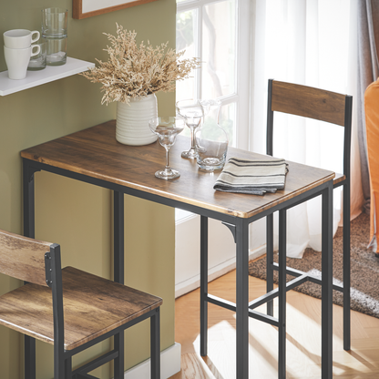 Ensemble bar SoBuy OGT03-XL : 1 table de bar et 2 tabourets, ensemble de bar 3 pièces pour la cuisine et les repas.