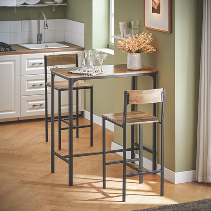 Ensemble bar SoBuy OGT03-XL : 1 table de bar et 2 tabourets, ensemble de bar 3 pièces pour la cuisine et les repas.