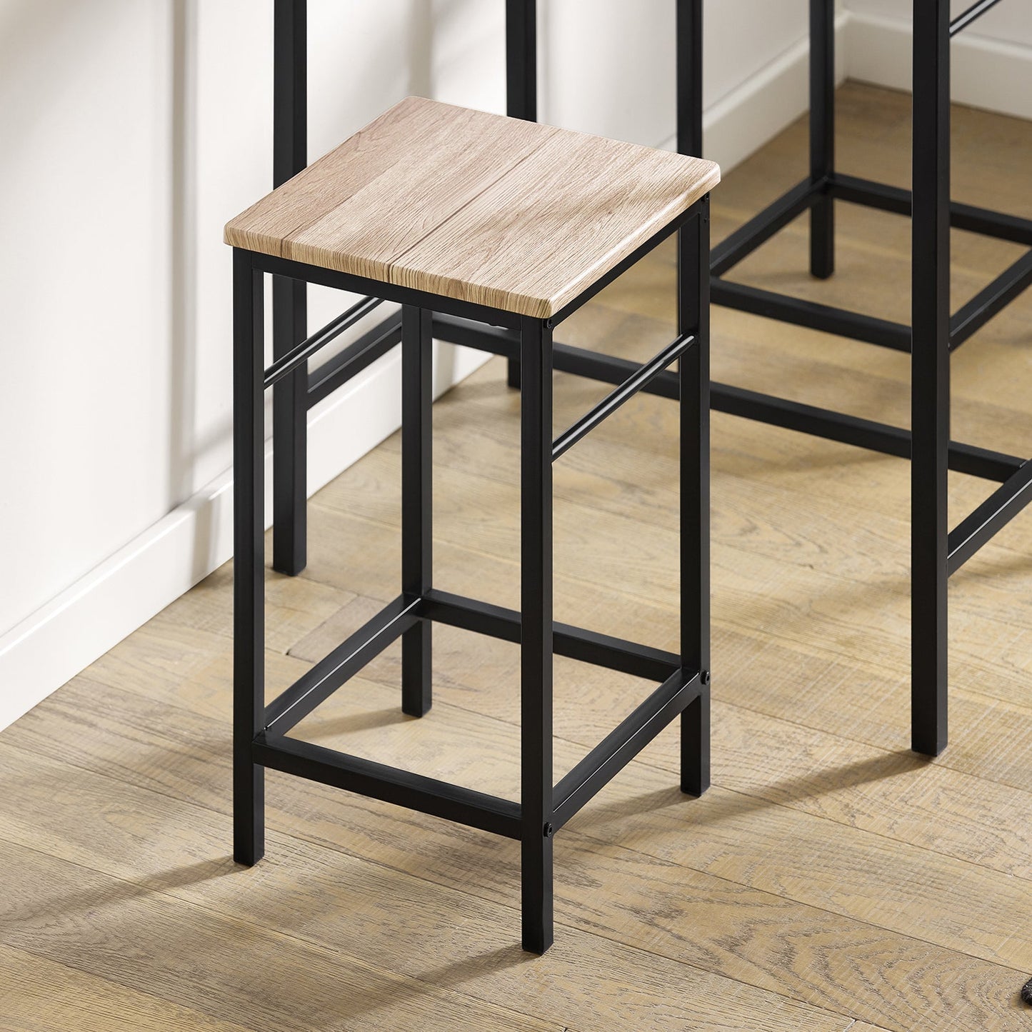 Mobilier de cuisine et de salle à manger en bois SoBuy, table et tabourets, OGT10-N