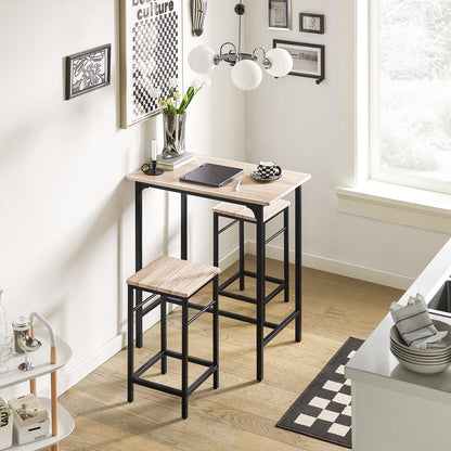 Mobilier de cuisine et de salle à manger en bois SoBuy, table et tabourets, OGT10-N