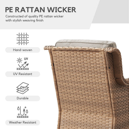 Gymojoy Outdoor Wicker Rocking Lounge Chairs with Swivel Base (Set of 2)