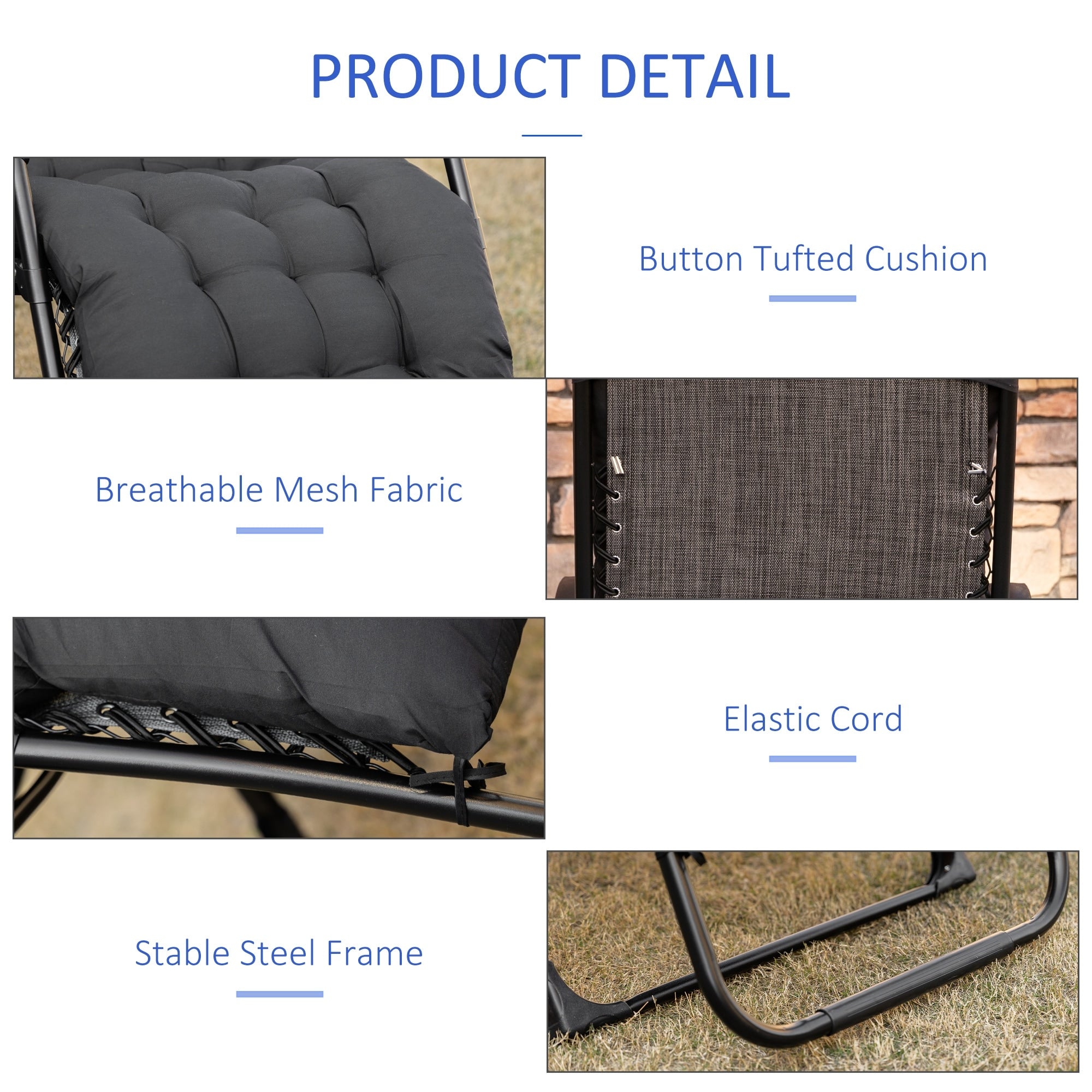 Outsunny Padded Zero Gravity Chairs, Folding Recliner Chair, Patio Lounger with Cup Holder, Adjustable Backrest