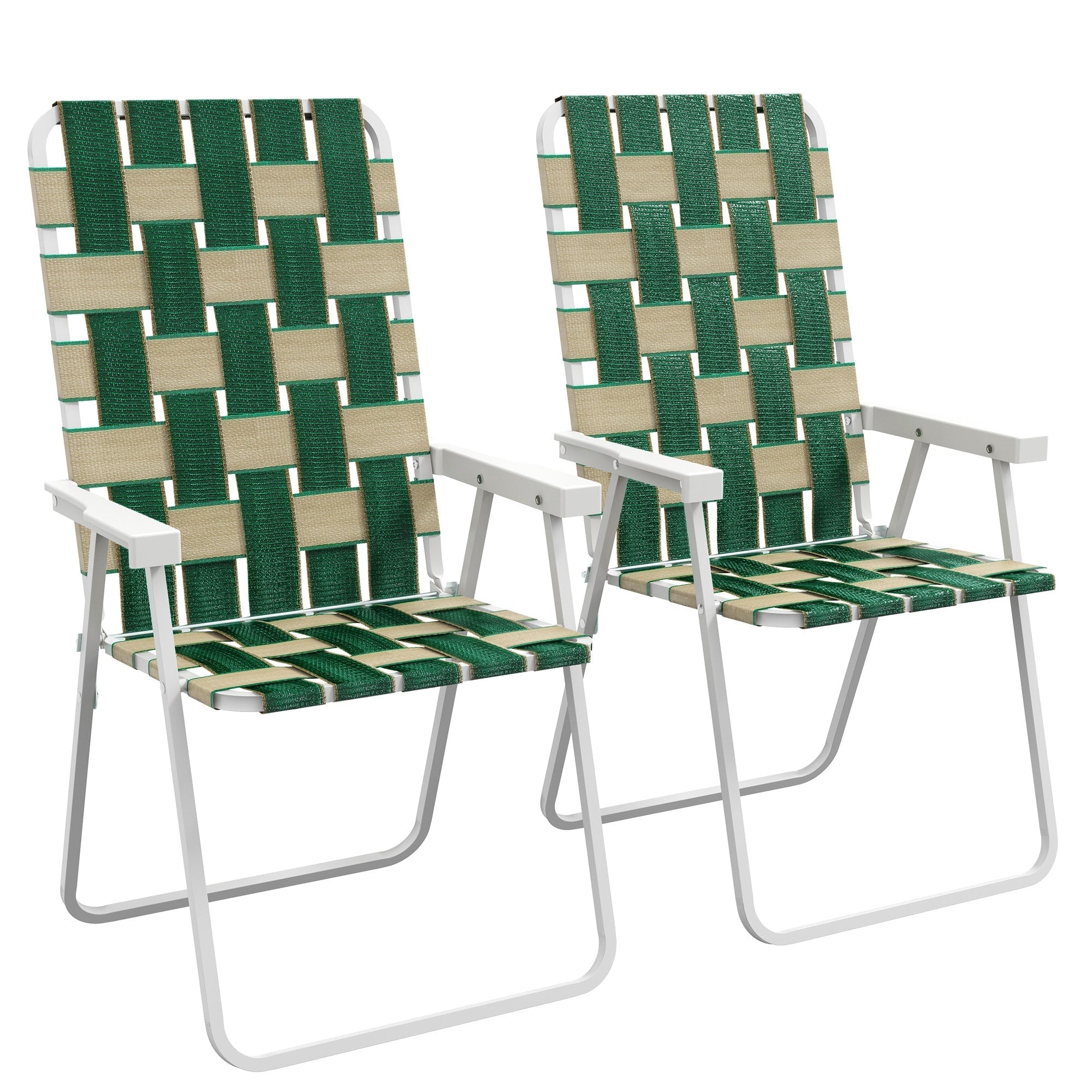 Outsunny Set of 2 Patio Folding Chairs, Classic Outdoor Camping Chairs, Portable Lawn Chairs for Camping