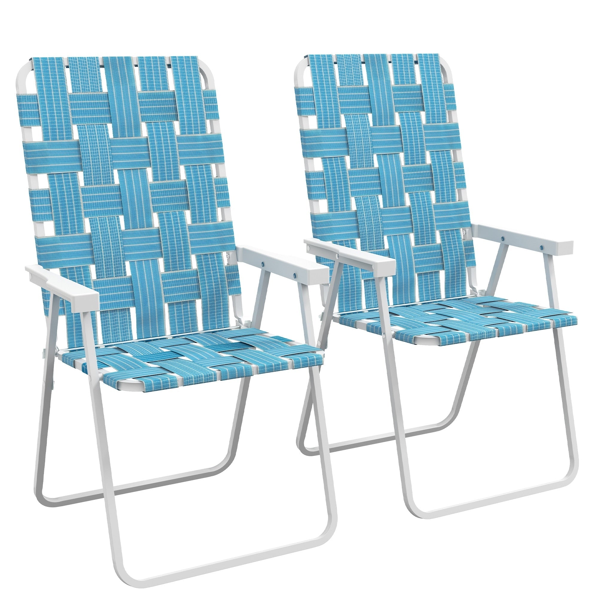 Outsunny Set of 2 Patio Folding Chairs, Classic Outdoor Camping Chairs, Portable Lawn Chairs for Camping