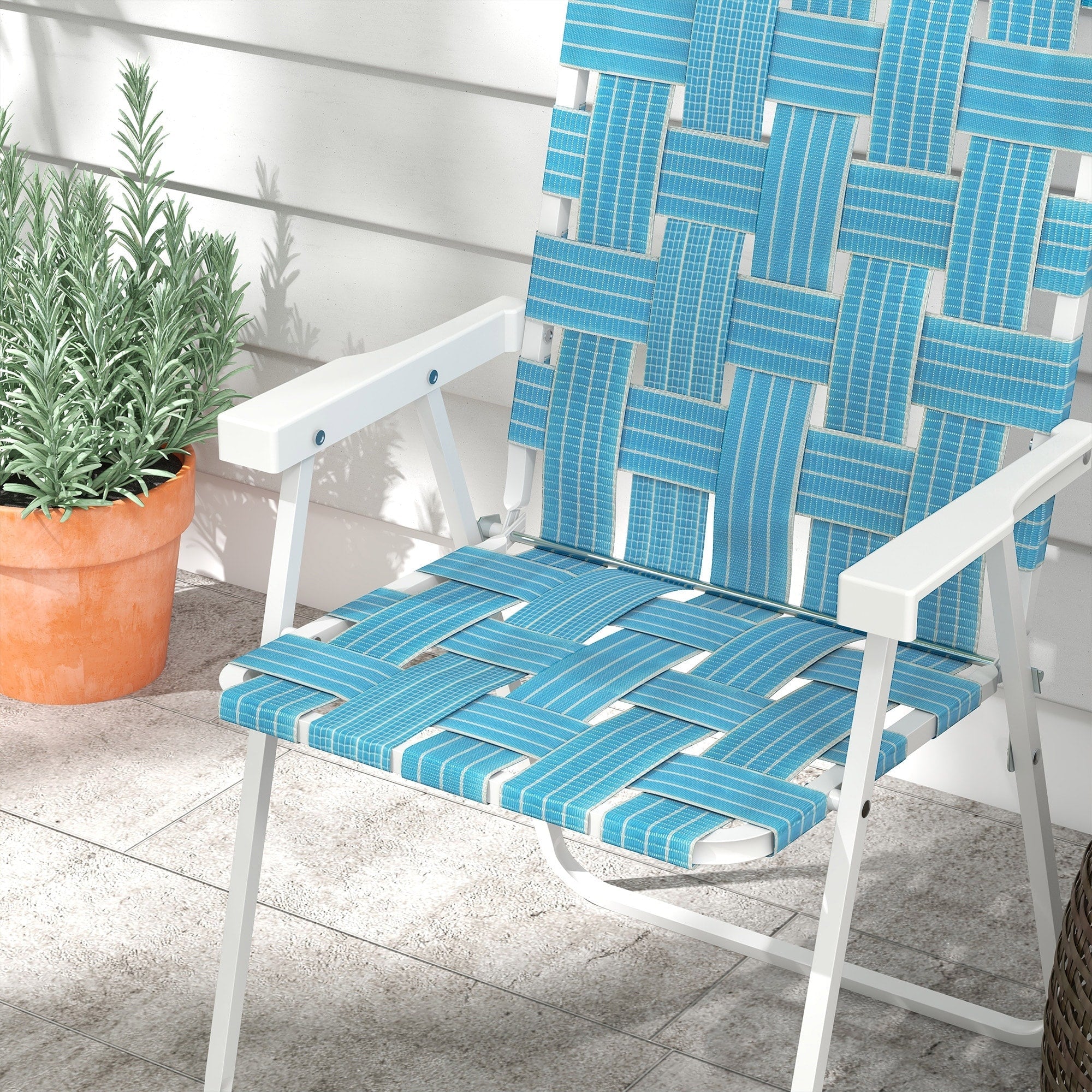 Outsunny Set of 4 Patio Folding Chairs, Classic Outdoor Camping Chairs, Portable Lawn Chairs for Camping