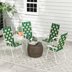 Outsunny Set of 4 Patio Folding Chairs, Classic Outdoor Camping Chairs, Portable Lawn Chairs for Camping