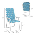 Outsunny Set of 4 Patio Folding Chairs, Classic Outdoor Camping Chairs, Portable Lawn Chairs for Camping