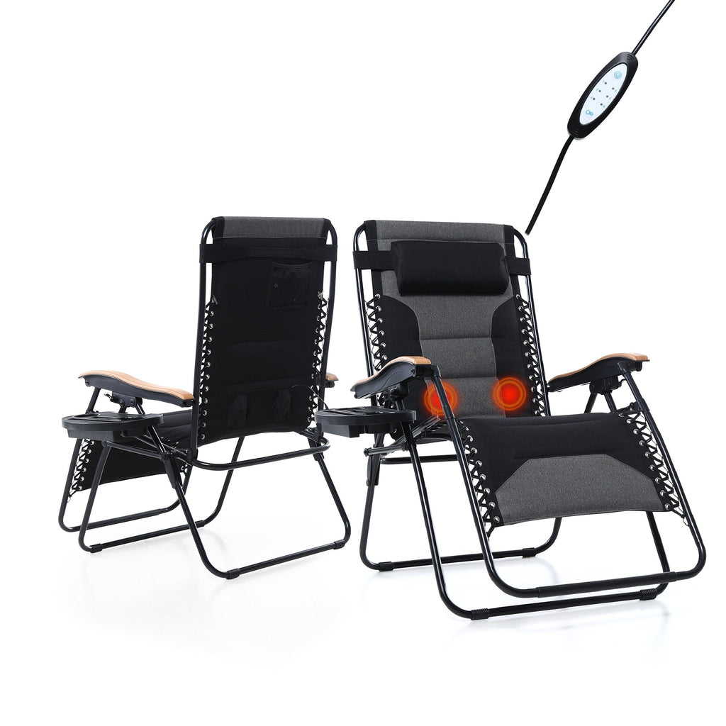 Oversize XL Padded Zero Gravity Lounge Chair Wider Armrest Adjustable Recliner with Cup Holder - N/A