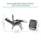 Oversize XL Padded Zero Gravity Lounge Chair Wider Armrest Adjustable Recliner with Cup Holder - N/A