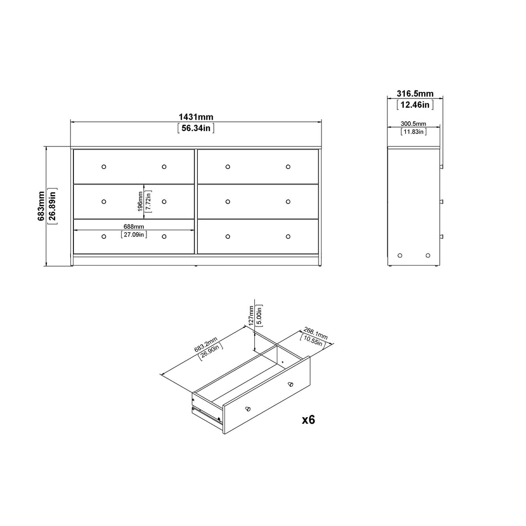 Porch & Den Zoe 6-drawer Double Dresser