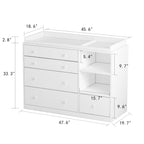 Premium White 5-Drawer Dresser with Baby Changing Table by Kerrogee - 47.2L