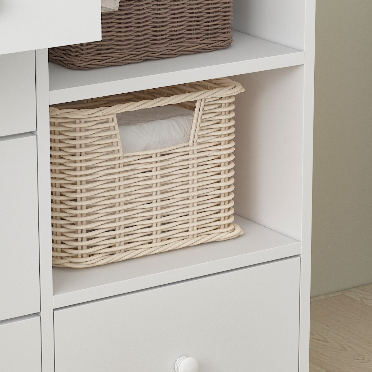 Premium White 5-Drawer Dresser with Baby Changing Table by Kerrogee - 47.2L