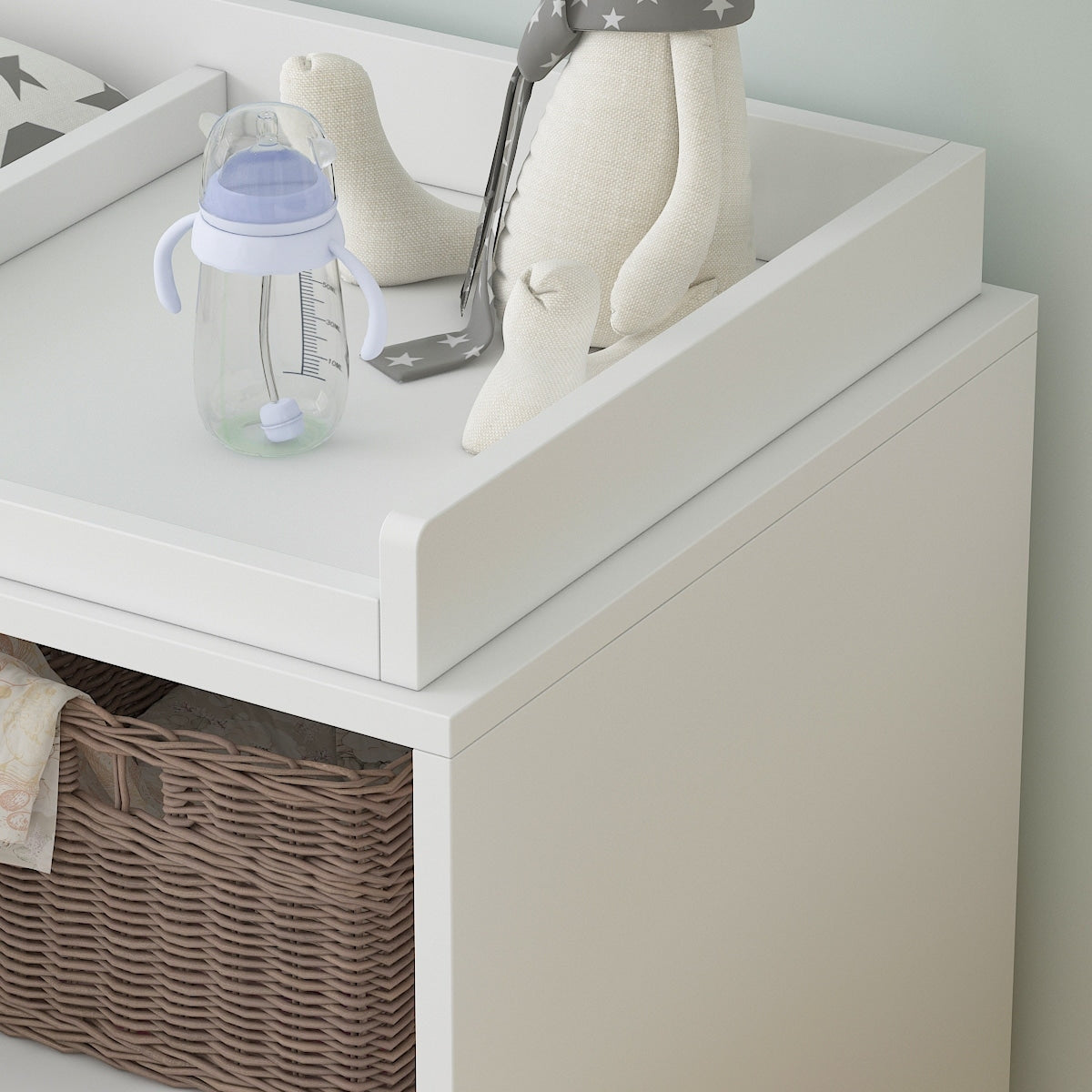 Premium White 5-Drawer Dresser with Baby Changing Table by Kerrogee - 47.2L