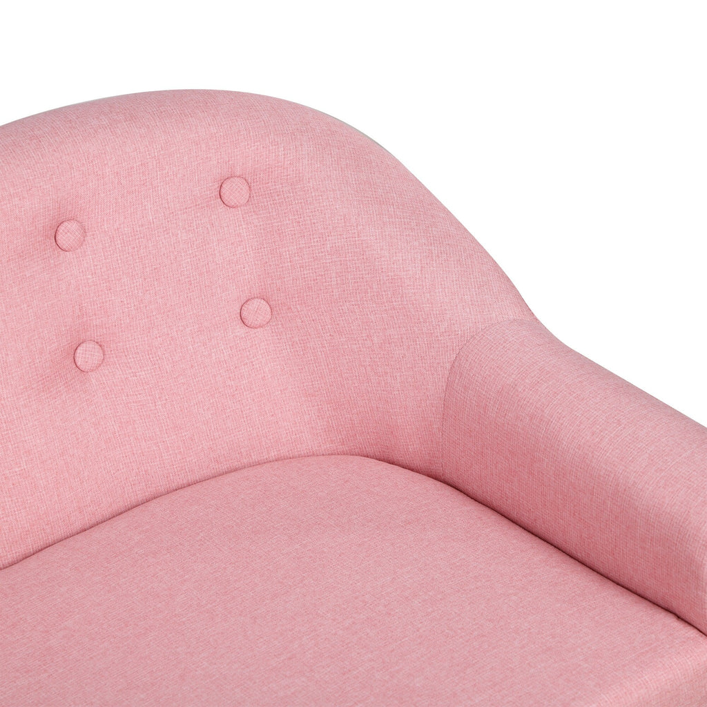Qaba Kids Sofa Linen Fabric Wooden 2 Seat Armrest Children Chair Cozy